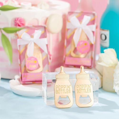 18 Pack Bottle Opener for Baby Shower Favors, Baby Shower Party Return Gifts for Guest, Poppin Bottles Openers with Exquisite Gifts Box Used for Baby Party Souvenirs (Pink-Baby Bottle) - Image 6
