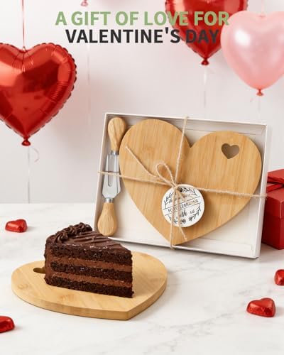 24 Set Heart Cheese Board Bridal Baby Shower Favor with Knife Fork, Thank You Gift Box, Mini Charcuterie Board, Bridal Shower Prizes, Wedding Favors, Baby Shower Game Winners, Valentines, Housewarming - Image 7