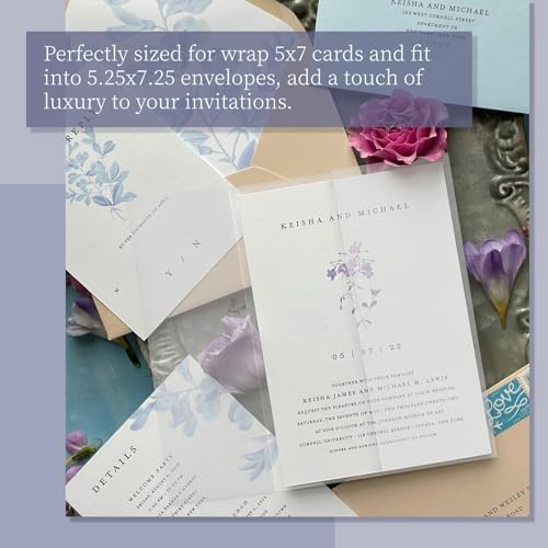 Goefun 5x7 Blank Invitations Kit - 100 Pack White Postcards & 100 Pack Envelopes & 120 Sheets 115GSM Vellum Paper Wraps for Wedding, Graduation, DIY, Thank You & Baby Shower - Image 4