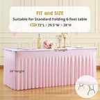 Suppromo 2 Pack Pink Spandex Tablecths 6ft for Rectangle Tables Pink Rectangle Tablecloths Stretch Fitted Table Cover with Skirt for Baby Shower Girl Birthday Party Wedding Banquet Buffet - Image 5