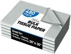 Party Solids Grey Tissue Paper for Gift Bags 20" X 30" 480 Sheets by Crown+Display
