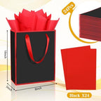 Epoesch 24 Pack Gift Bags with Handles & 24 Tissue Papers – 8x5x10 Inches - Image 2