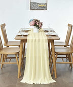 Pufogu 5 Pack 10Ft Light Yellow Chiffon Table Runner Sheer 29x120 Inch - Image 3