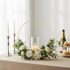Leinuosen 6 Pack 12 Inch Metal Floral Hoop Centerpiece with Stand Set - Image 4