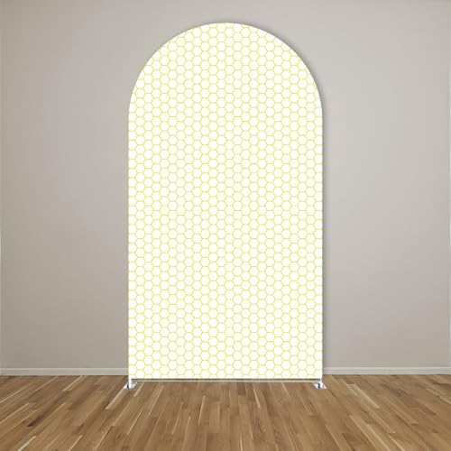 Arch Backdrop Cover Happy Sweet Bee Day Baby Shower Prop Chiara Arch Wall Yellow Honeycomb Bee 1st Birthday Party Baptism Fiesta Parties Decorations (5FT,4678) - Image 2