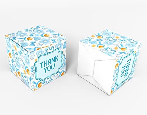 Paper Box - Mini Favor Box For Baby Shower 4x4x4 Inches Paper Gift Boxes, Candy Paper Box For Party Favors, Baby Shower Blue Baby Cot,Boy Theme- Pack Of 20 - Image 2