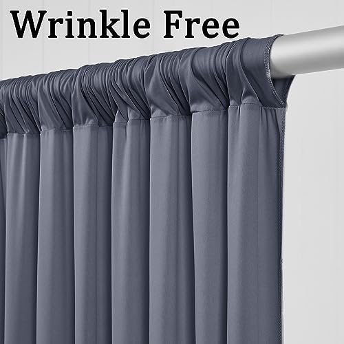30ft x 10ft Wrinkle Free Charcoal Backdrop Curtains for Parties, 6 Panels Silky Polyester Photo Backdrop Drapes for Wedding Birthday Party Photography Background Backdrop Stand - Image 3