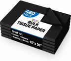 Party Solids Black Tissue Paper for Gift Bags 15" X 20" 480 Sheets by Crown+Display