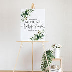 Andaz Press Custom Large Baby Shower Welcome Sign, 16" x 20", Fall Greenery Personalized Canvas Welcome Sign, Gender-Neutral Canvas Sign for Baby Sprinkle Baby Shower, Baby Shower Decorations - Image 2