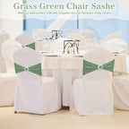 VitalCozy 100 Pcs Spandex Chair Sashes with Crown Buckle,Sage Green - Image 6