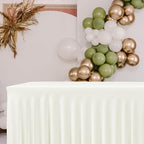 4 Pack Beige Spandex Table Covers 4ft Rectangle Ruffle Skirts for Party - Image 6