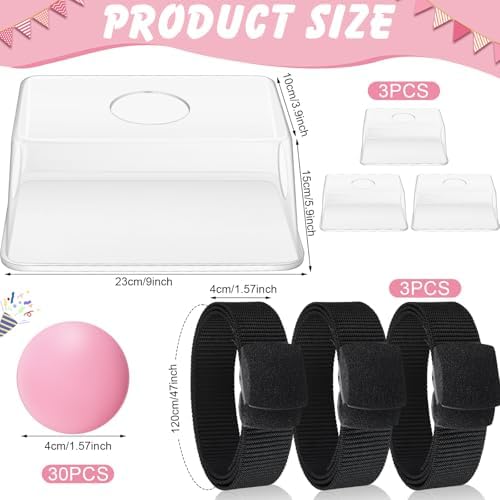 Vinsot 3 Sets Baby Shower Games Twerking Shaking Balls with Belts,Pink - Image 5
