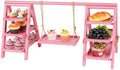 Flenpptly Wooden Cupcake Stand, 3 Tier Cupcake Display Stand, Pink by Flenpptly