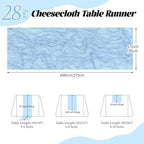 28 Pack Baby Blue Cheesecloth Table Runner 17x108 Inch Semi Sheer Boho Gauze Cheese Cloth Fabric Table Runners, for Wedding Party Baby Shower Birthday Home Decor Garden Farmhouse - Image 2