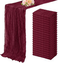 Burgundy 20 Pack Cheesecloth Table Runner 10FT Rustic Gauze Cheese Cloth Table Runner for Wedding Bridal Baby Shower Table Decor 20 x 120 Inch Long Boho Fabric Sheer Birthday Party Table Decorations by FoliafeelHome