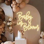 Baby in Bloom Neon Sign Baby Shower Backdrop Welcome Sign,Nursery Wall Art USB Size:20inch - Image 2