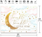 Twinkle Twinkle Little Star Gender Reveal Backdrop 8x6ft Pink or Blue How We Wonder What You are Gender Reveal Background Party Decorations Moon and Stars Boy or Girl Banner - Image 3