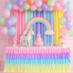 Tingjoo 6 Pack Pastel Rainbow Party Backdrop Decorations - Image 5