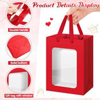 Zhanmai 36 Pcs Kraft Paper Gift Bags with Clear Window Handles, Wine Red - Image 3