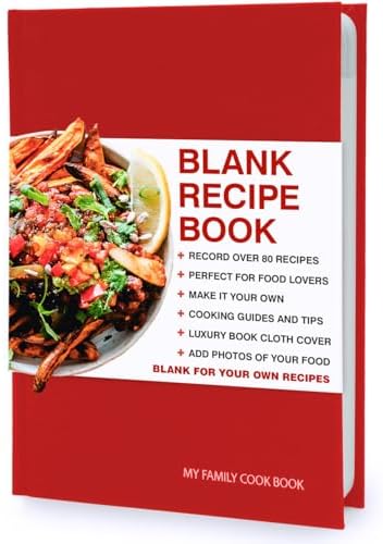 Suck UK - Blank Family Cookbook - Recipe Book To Write In Your Own Recipes - My Family Cookbook - Personalised Recipe Book - Hardcover DIY Cookbook - Cooking Diary - Personal Food Photos Journal - Red by Suck+UK+