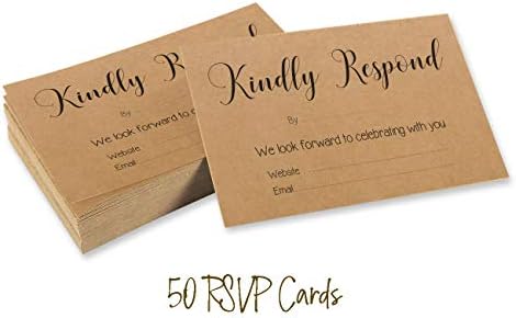 50 Blank RSVP Cards with Kraft Envelopes Rustic Kraft 4"x6" Response Cards-RSVP Reply Card for Wedding-Bridal Shower-Baby Shower-Rehearsal Dinner - Image 6