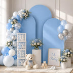 Baby Blue Arch Cover 7.2ft 6.6ft 6ft Spandex Arch Backdrop Cover Set of 3 Blue Arch Covers Stretchy Backdrop Bridal Baby Shower Boy Birthday Party Wedding Balloon Arch Backdrop Stand Cover - Image 4