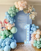 Ripples Arch Backdrop Cover Spandex Background for Baby Birthday Baby Shower Wedding Party Decoration (Blue Ripples,6.6x3.3ft) - Image 4