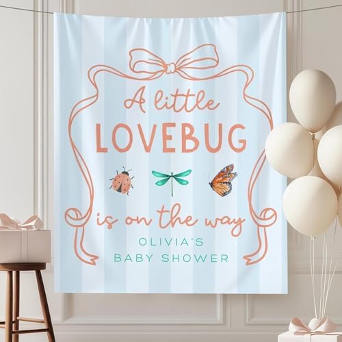 Love Bug Baby Shower Banner Welcome Sign for A Little Lovebug Garden Themed Party Neutral Summer Baby Sprinkle Decor Butterfly Ladybug Backdrop Gender Reveal Tapestry Photo Booth Summer Decoration by Unknown