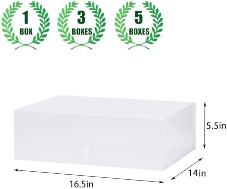 Extra Large White Gift Box 3 Pack 16.5x14x5.5 Inches,Gift Boxs for Presents with Lid Magnetic Closure Collapsible,Bridesmaid Proposal Box,Birthday, Christmas,for Clothes and Large Gifts - Image 4