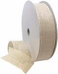 Morex Ribbon 1252.60/50-104 Large Grained Burlap 2.5" X 50 YD Jute Wired Ribbon, Cream, Arts & Crafts Burlap Roll for Wedding Decor and Christmas Decor, Rustic Christmas Decorations Indoor Home Decor by MorexRibbon