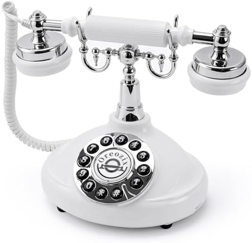 Audio Guest Book Wedding Phone, Retro Telephone Voice Recorder with Custom Greeting, Rechargeable Message Keepsake for Bridal Shower, Anniversary & Special Occasions（White） by Unknown