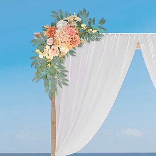 Burnt Orange Fall Wedding Arch Flowers Set of 2 - Image 7