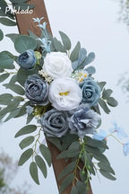 Faux Flower Swag Set of 2 for Wedding Welcome Signs Floral Swag Wedding Reception Ceremony Signs Decor (Blue) - Image 5