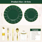Glowserve 350 PCS Scalloped Plastic Plates Dinnerware Set for 50 guests - Image 6