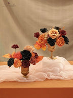 Serwalin Artificial Fall Flowers Orange and Black Silk Flowers for Wedding - Image 5