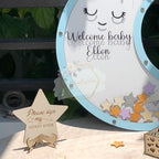Baby Shower Guest Book Alternative Wooden Drop Box Moon Nursery Keepsake - Image 3