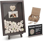 SELEAD Solid Wood Wedding Guest Book Alternative, Drop Top Words Sign Board by SELEAD