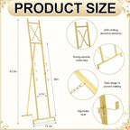 Feifeiya 1 Pcs Gold Floor Easel Stand 53 in, Square Metal - Image 2