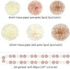 Champagne-Gold Beige-Peach Boho Party-Decorations Streamers and Champagne-Gold Beige Boho Baby-Shower Party-Decorations - Image 7
