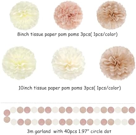 Champagne-Gold Beige-Peach Boho Party-Decorations Streamers and Champagne-Gold Beige Boho Baby-Shower Party-Decorations - Image 7