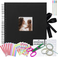 Vienrose Scrapbook Photo Album, 12x12 Inches, 80 Pages, Black, Silk Ribbon by Vienrose