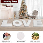 4PCS Larger Charcuterie Letter 12”Love fillable Trays, Letter Trays for Food, Wood Letters Tray Chocolate Candy Tray for Wedding Party Favors (Love- White) - Image 5