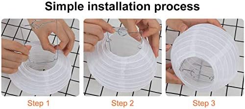30 Pack White Paper Lanterns 4" 6" 8" 10" 12" Assorted Sizes, CertBuy White Hanging Round Lanterns for Birthday Wedding Baby Shower Festival Christmas Party Decoration - Great for Indoor or Outdoor - Image 4