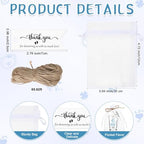 Pickmesh 100 Sets Baby Shower Party Favors for Guests 1.2 oz Acrylic Clear Shot Glasses Thank You Tag Card Organza Bag Twine for Baby Shower Gender Reveal Appreciation Theme Return Gift(Boy) - Image 3