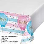 Gender Reveal Balloons Plastic Tablecloths, 6 Count - Image 2