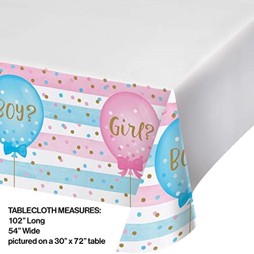 Gender Reveal Balloons Plastic Tablecloths, 6 Count - Image 2