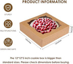 Moretoes 25pcs Pie Boxes, 12x12x3 Inch Auto-Popup Brown Bakery Boxes - Image 2