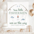 Personalized Two Little Fishermen Twin Baby Shower Decoration, Custom Gone Fishing Rod Sign, Fishing Theme Party Banner, Twin Boys Fishermen Sprinkle Backdrop, Boys Baby Shower Decor, Nursery Sign by Unknown