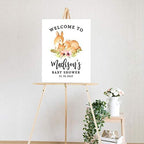 Andaz Press Custom Large Baby Shower Canvas Welcome Sign, 16 x 20 Inches, Woodland Deers, Guestbook Alternative, Personalized Sign Our Canvas, for Woodland Forest Animal Baby Shower, Baby Sprinkle - Image 2