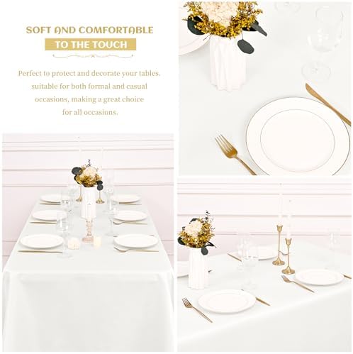 Showgeous 60x126 Inch Ivory Rectangle Tablecloth 10 Pack Fit 7FT Table - Image 6